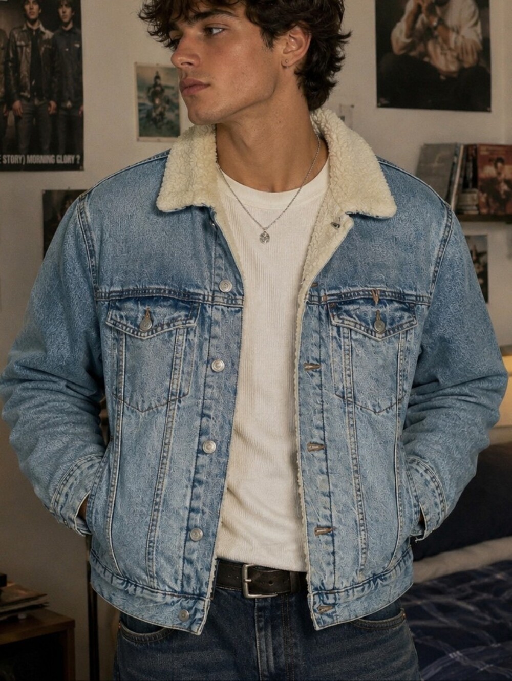 Vintage Sherpa Lined Denim Jacket Effortless Everyday Layer